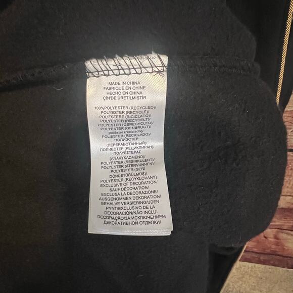 Ralph Lauren Long Sleeve Fleece Monogram Collar Robe Womens Large Belt Tie Black - Picture 8 of 8